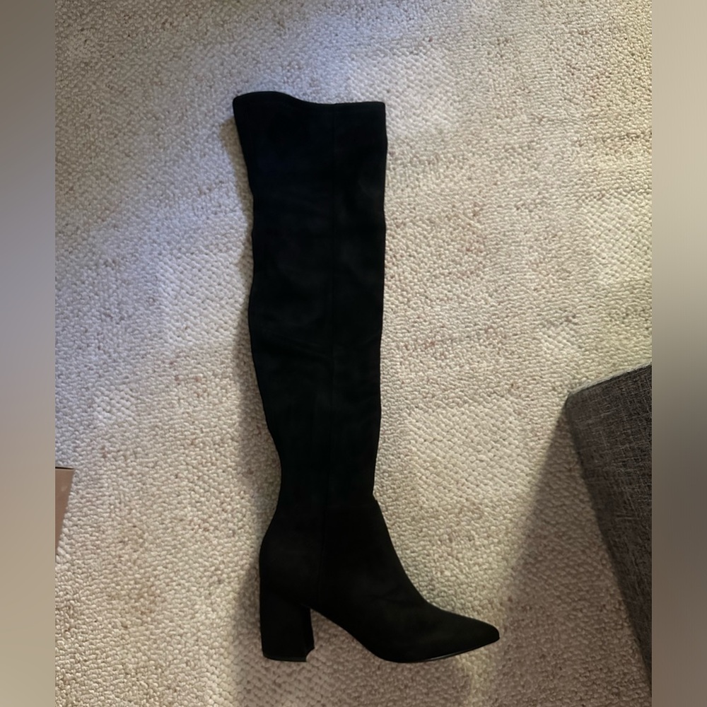 Steve madden nifty Black suede over the knee boots